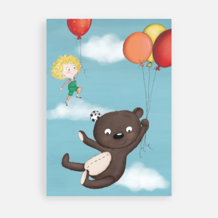 Postkarte Luftballons Teddy Eddy