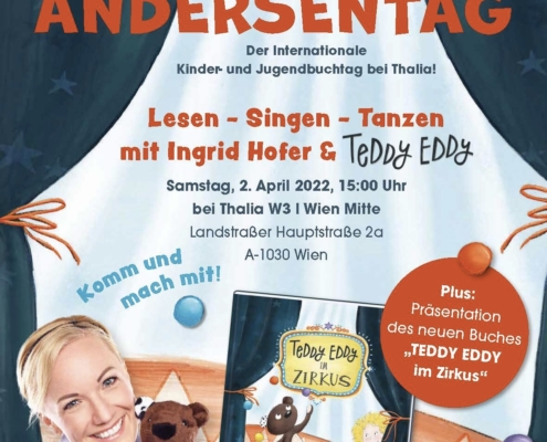 Andersentag Ingrid Hofer mit Teddy Eddy in Wien